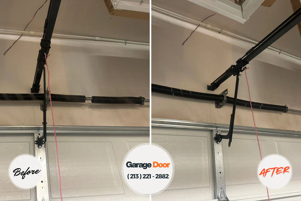 Before and after: garage door repair Roland, AR